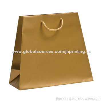 Gold Gift Shopper, Logo Can Be Printed, OEM Order Welcome